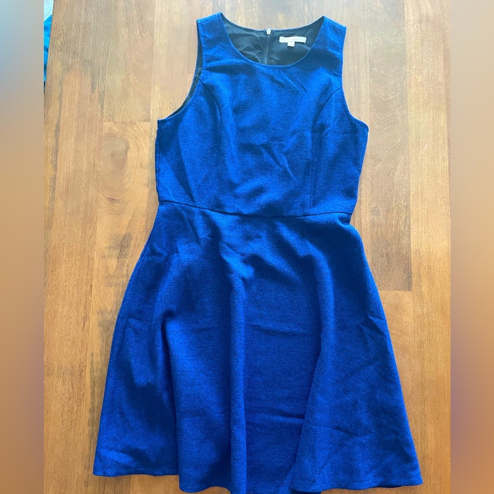 Skies are blue midnight blue fit and flare dress